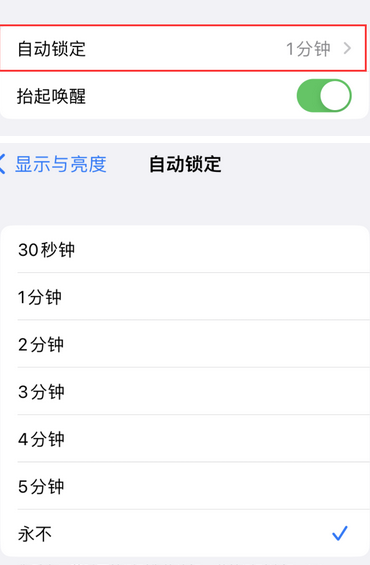 磐安苹果换屏维修分享无法调整iPhone自动锁屏的时间怎么办